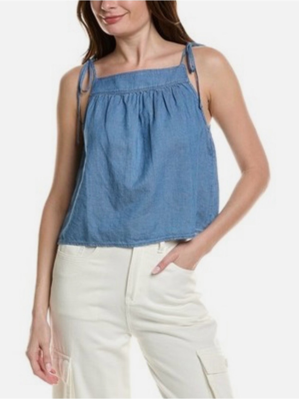 Bella Dahl Tie Shoulder Linen-Blend Tank